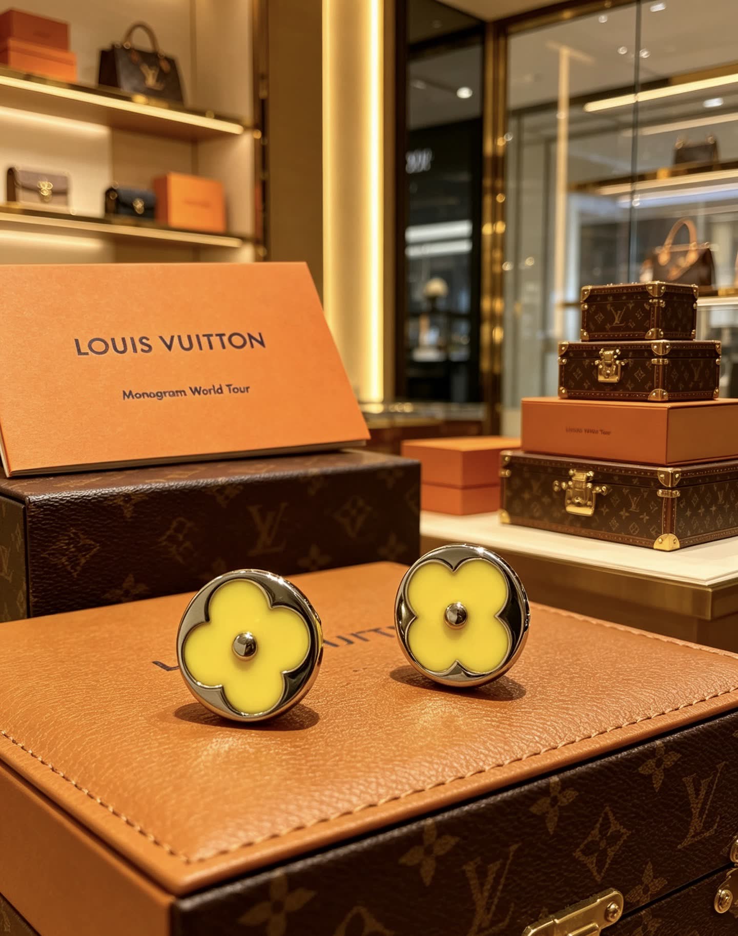 Louis Vuitton Yellow Flower Earrings